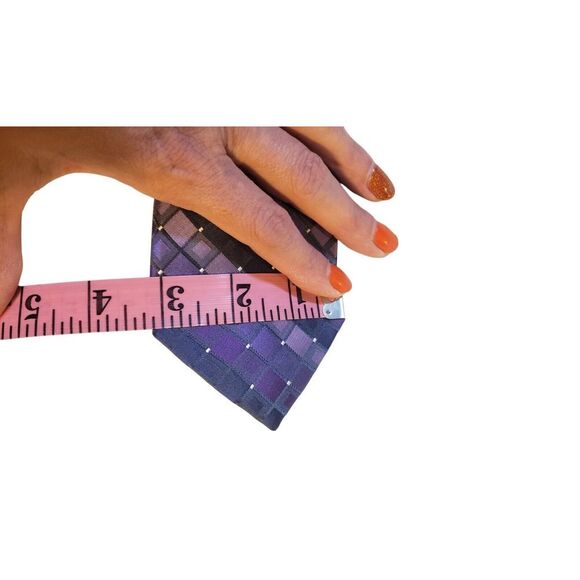 CK Calvin Klein Neck Tie Mens Luxury Purple Geometric Preppy Power Business - Picture 12 of 13